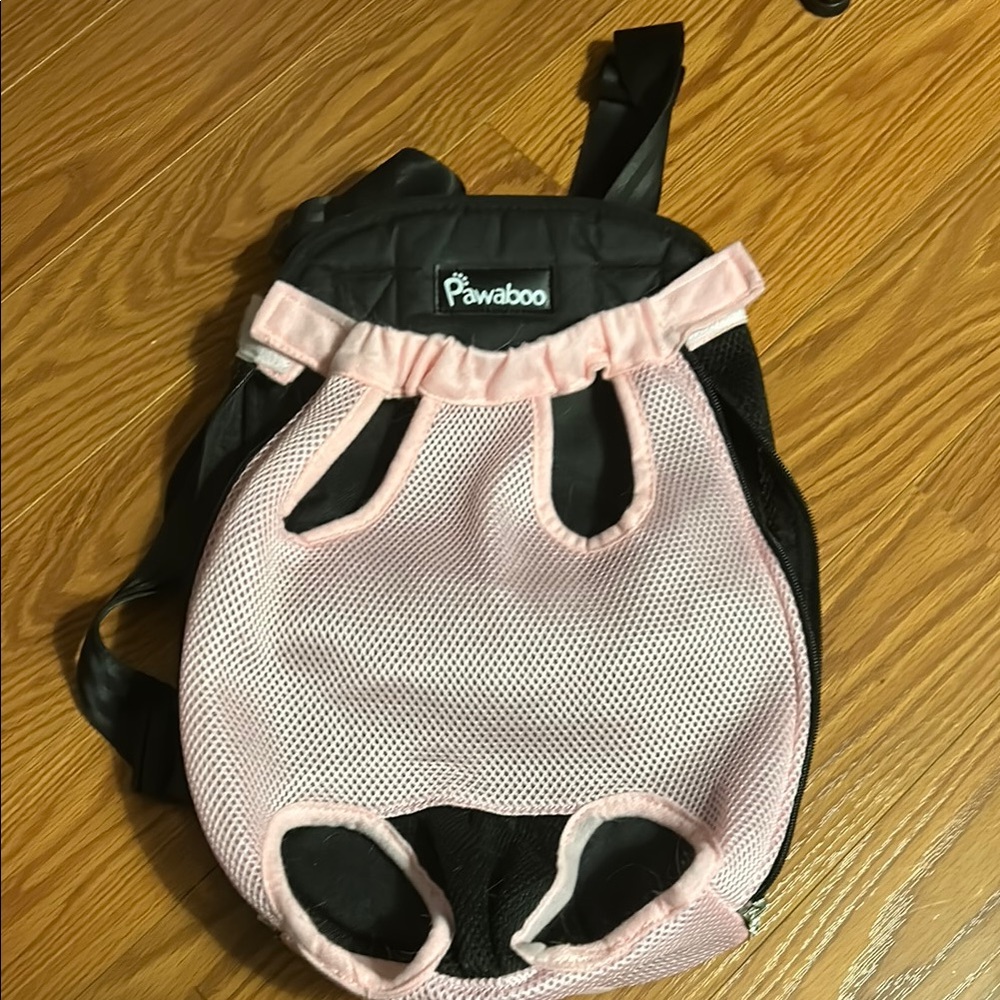 Pawaboo Pink and Black Pet Carrier Backpack